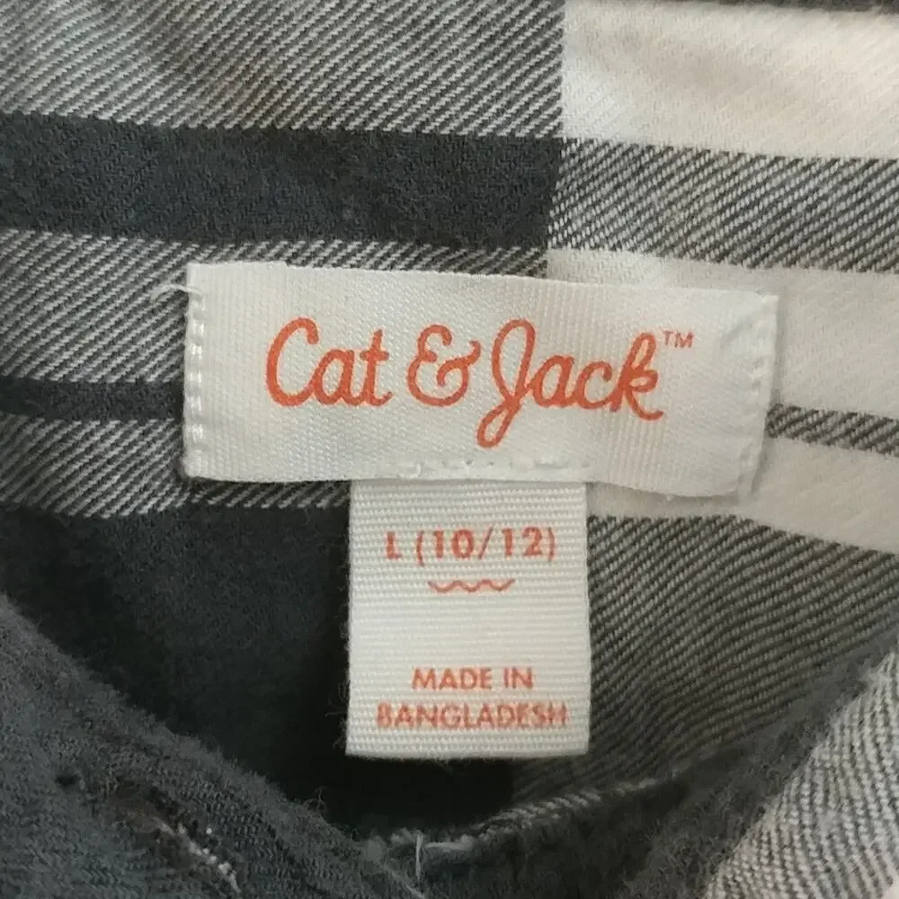 Cat & Jack Plaid Button Front Shirt Size L (10/12) Kid - Picture 3 of 5